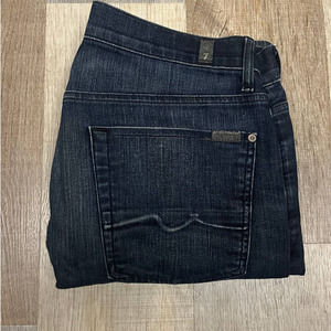 7 For All Mankind Men's 34 Austyn Straight Denim Jeans Dark Blue Inseam 33"